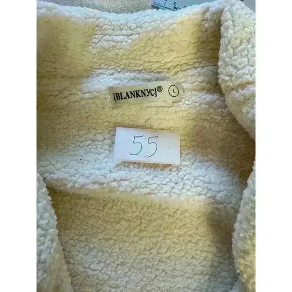 EUC Blank NYC Sherpa Cream zip cardigan sweater jacket Size L Cozy Thick Sherpa - Picture 4 of 7